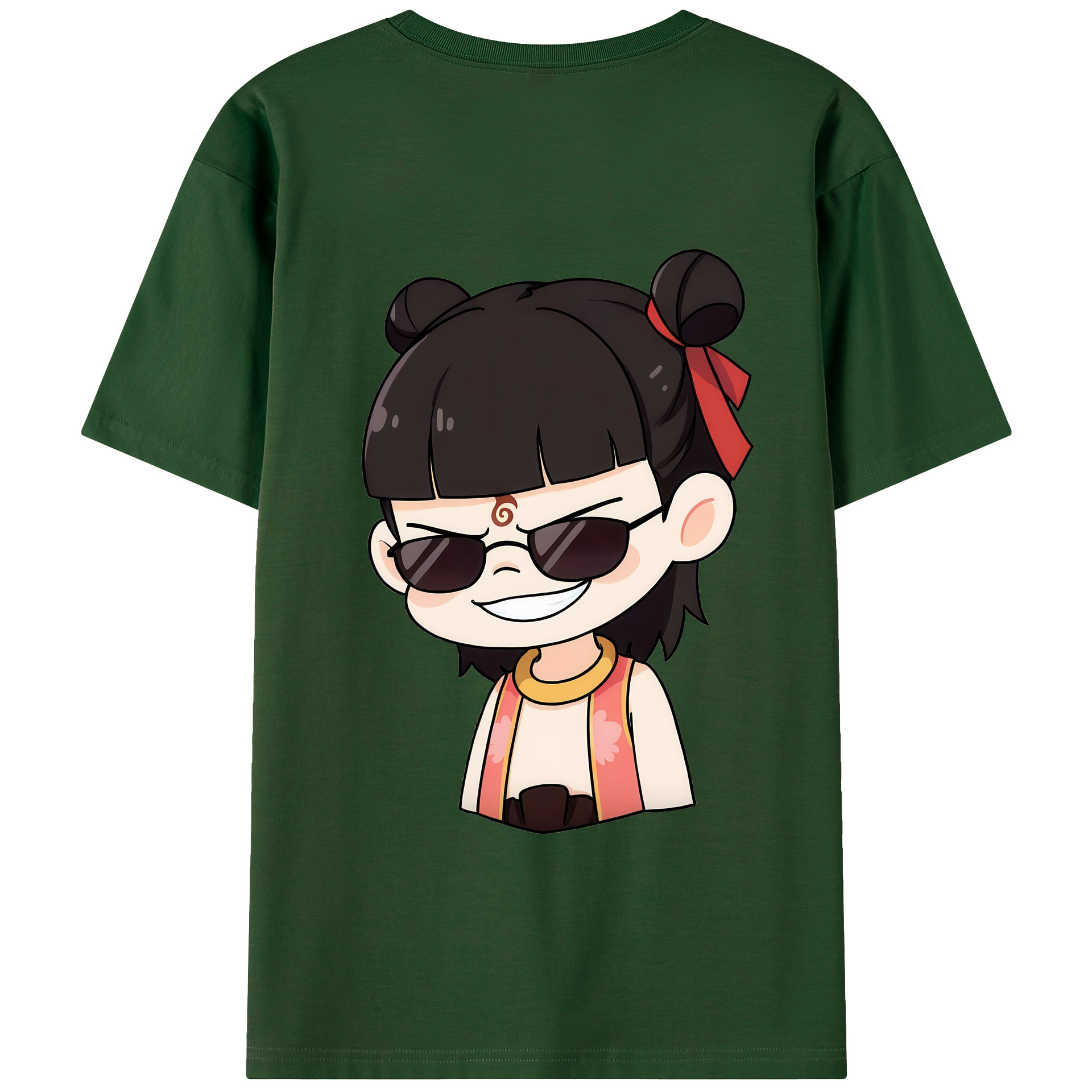 （画像用） Ne Zha 2 ナタ 魔童の大暴れ 綿100％半袖Tシャツ（背面プリント）